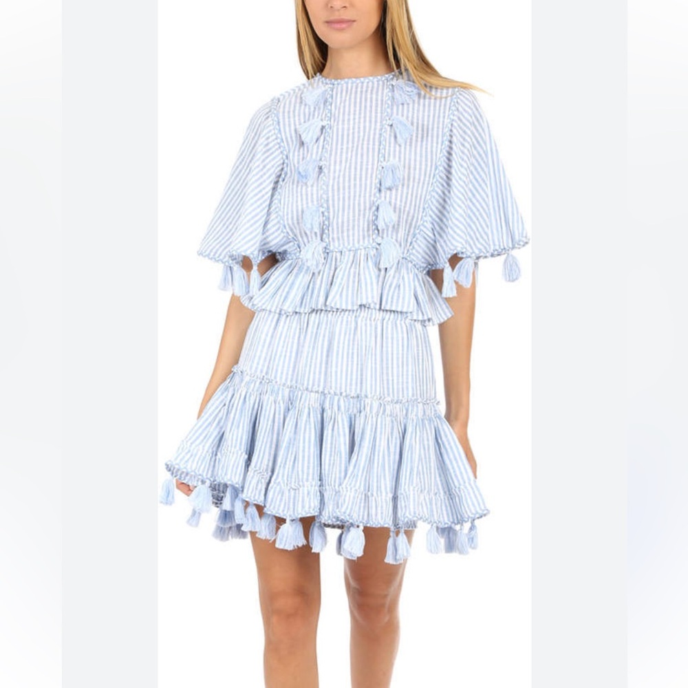 MISA Seta Striped Tassel Top Size Medium